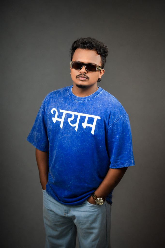 BHAYYAM - RAKSHASA / BLUE-AW (240 GSM Heavyweight Oversized Tee)