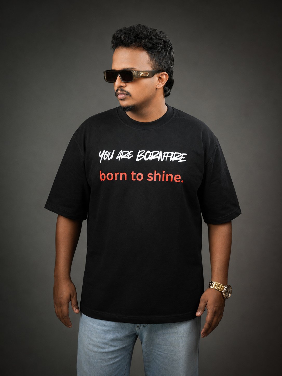 LIVE HIP HOP – SURREALISM / BLACK PL (240 GSM Heavyweight Oversized Tee)